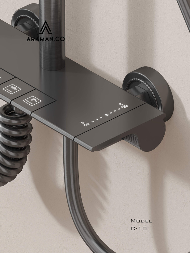 دوش حمام پیانویی 4کلید آرامان مدل C-10